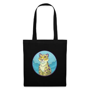 léopard des neiges mignon kawaii dessin animé clipart animal - Sac en tissu - noir - Devant