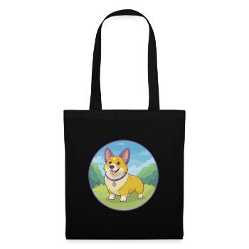 Corgi Dog Cute Kawaii Cartoon Clipart Animal Pet - Tote Bag - black - Front
