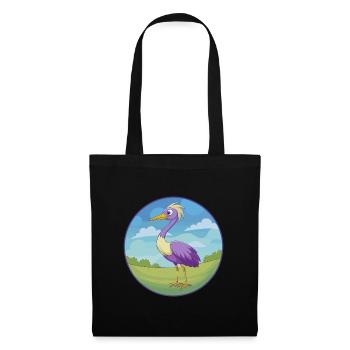 grue mignon Kawaii dessin animé Clipart Animal de compagnie - Sac en tissu - noir - Devant