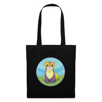 Ferret Cute Kawaii Cartoon Clipart Animal Pet - Tote Bag - black - Front