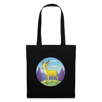 Deer Cute Kawaii Cartoon Clipart Animal Pet - Tote Bag - black - Front