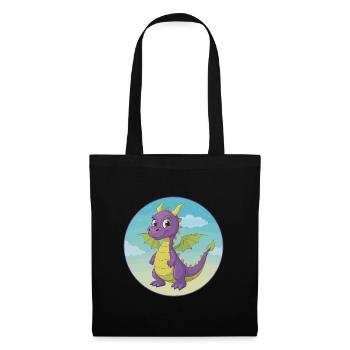 Dragon Cute Kawaii Cartoon Clipart Animal Pet - Tote Bag - black - Front
