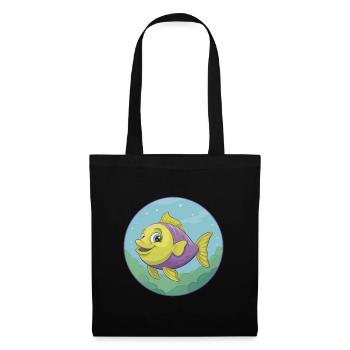 Fish Cute Kawaii Cartoon Clipart Animal Pet - Tote Bag - black - Front