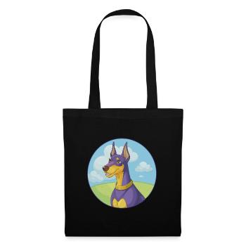 Deutscher Pinscher Hund Niedliches Kawaii Cartoon Tier Haustier - Stoffbeutel - Schwarz - Vorne