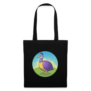 pintade mignon kawaii dessin animé clipart animal de compagnie - Sac en tissu - noir - Devant