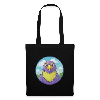 Hawk Cute Kawaii Cartoon Clipart Animal Pet - Tote Bag - black - Front