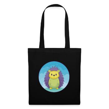 Igel Niedlich Kawaii Cartoon Clipart Tier Haustier - Stoffbeutel - Schwarz - Vorne