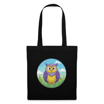 Owl Cute Kawaii Cartoon Clipart Animal Pet - Tote Bag - black - Front