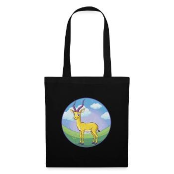 Impala Niedliche Kawaii Cartoon Clipart Tier Haustier - Stoffbeutel - Schwarz - Vorne