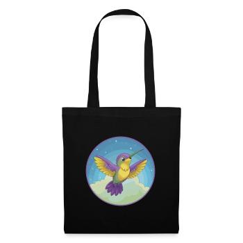Hummingbird Cute Kawaii Cartoon Clipart Animal Pet - Tote Bag - black - Front