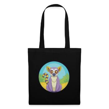 Lemur Cute Kawaii Cartoon Clipart Animal Pet - Tote Bag - black - Front