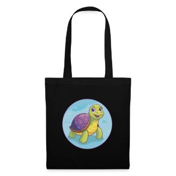 Turtle Cute Kawaii Cartoon Clipart Animal Pet - Tote Bag - black - Front