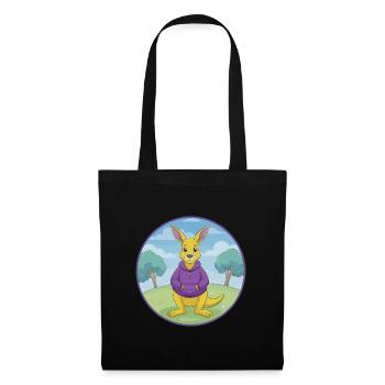 Kangaroo Cute Kawaii Cartoon Clipart Animal Pet - Tote Bag - black - Front