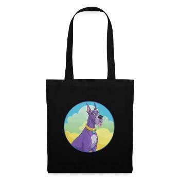 Dogue Allemand Chien Mignon Kawaii Dessin Animé Clipart Animal - Sac en tissu - noir - Devant
