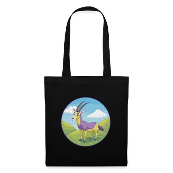 Oryx mignon kawaii dessin animé Clipart animal de compagnie - Sac en tissu - noir - Devant