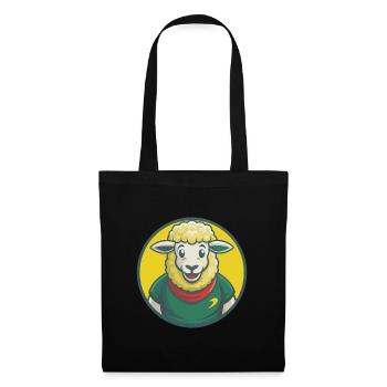 mouton mignon kawaii dessin animé clipart animal de compagnie - Sac en tissu - noir - Devant