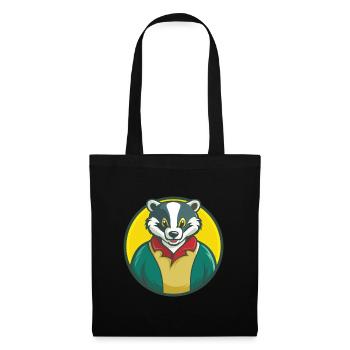 blaireau mignon kawaii dessin animé clipart animal de compagnie - Sac en tissu - noir - Devant
