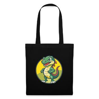 Basilisk Niedliche Kawaii Cartoon Clipart Haustier Tier - Stoffbeutel - Schwarz - Vorne