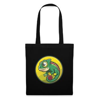 Chameleon Cute Kawaii Cartoon Clipart Pet Animal - Tote Bag - black - Front