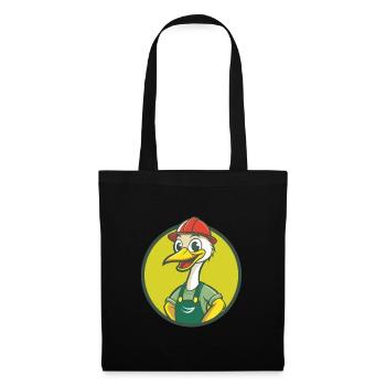 grue mignon Kawaii dessin animé Clipart animal de compagnie - Sac en tissu - noir - Devant
