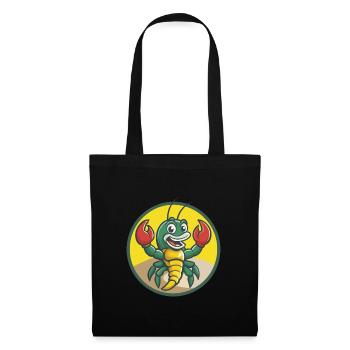 Craw Mignon Kawaii Dessin animé Clipart Animal de compagnie - Sac en tissu - noir - Devant