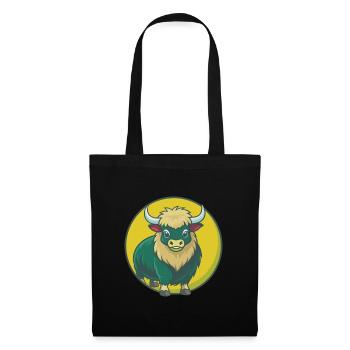 Yak Cute Kawaii Cartoon Clipart Pet Animal - Tote Bag - black - Front