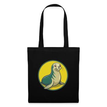 Seal Cute Kawaii Cartoon Clipart Pet Animal - Tote Bag - black - Front