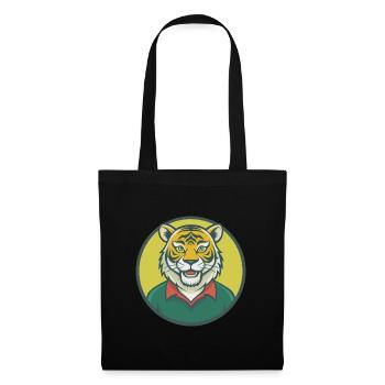 tigre mignon kawaii dessin animé clipart animal de compagnie - Sac en tissu - noir - Devant