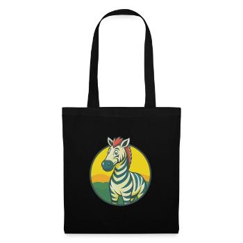 Zebra Cute Kawaii Cartoon Clipart Pet Animal - Tote Bag - black - Front