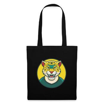 Jaguar Cute Kawaii Cartoon Clipart Pet Animal - Tote Bag - black - Front