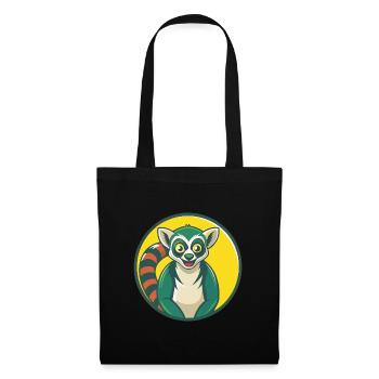 Lemur Cute Kawaii Cartoon Clipart Pet Animal - Tote Bag - black - Front