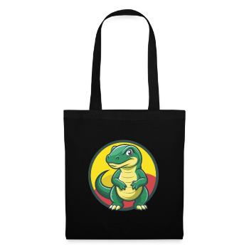Komodo Dragon Cute Kawaii Cartoon Clipart Animal - Tote Bag - black - Front