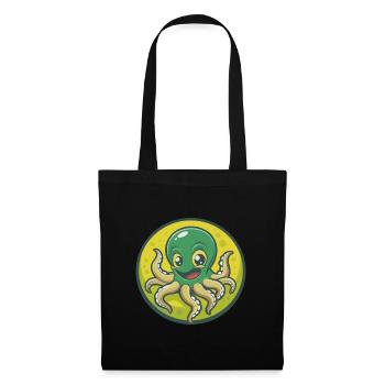 Octopus Cute Kawaii Cartoon Clipart Pet Animal - Tote Bag - black - Front