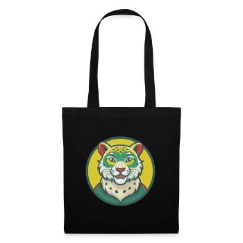 léopard des neiges mignon kawaii dessin animé clipart animal - Sac en tissu - noir - Devant