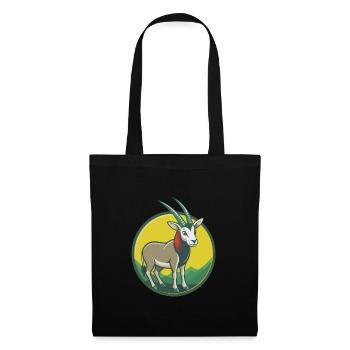 Oryx mignon Kawaii dessin animé Clipart Animal de compagnie - Sac en tissu - noir - Devant