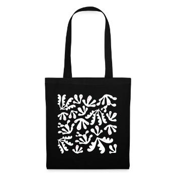 Abstrait Corail L Blanc Rose Pois - Sac en tissu - noir - Devant