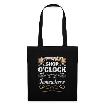 Einkauf Kauf Mode Shopping Queen - Stoffbeutel - Schwarz - Vorne