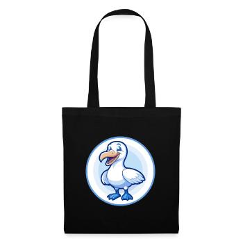 Albatross Blue Kawaii Cartoon Character Clipart - Tote Bag - black - Front