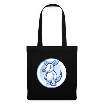 Aardvark Bleu Kawaii Dessin Animé Personnage Clipart Animal de compagnie - Sac en tissu - noir - Devant