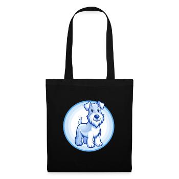 Airedale Terrier Chien Bleu Kawaii Personnage de dessin animé - Sac en tissu - noir - Devant