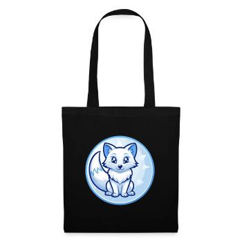 Polarfuchs Blau Kawaii Cartoon Figur Clipart - Stoffbeutel - Schwarz - Vorne