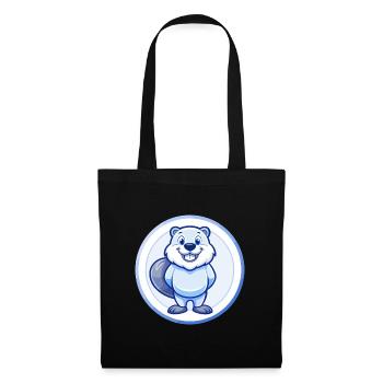 Biber Blau Kawaii Cartoon Figur Clipart Haustier - Stoffbeutel - Schwarz - Vorne
