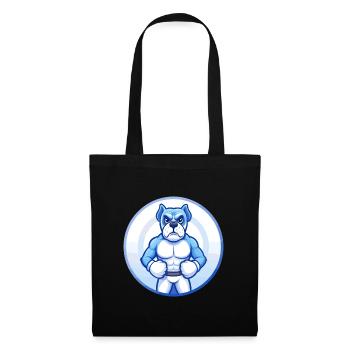 Boxer Hund Blau Kawaii Cartoon Figur Clipart - Stoffbeutel - Schwarz - Vorne