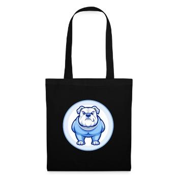 Bulldogge Blau Kawaii Cartoon Figur Clipart Haustier - Stoffbeutel - Schwarz - Vorne