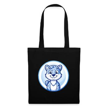 Gepard Blau Kawaii Cartoon Figur Clipart Haustier - Stoffbeutel - Schwarz - Vorne