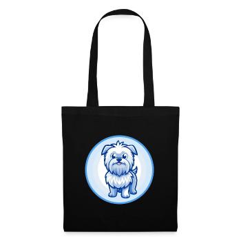 Affenpinscher Dog Blue Kawaii Cartoon Character - Tote Bag - black - Front