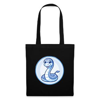 Anaconda Blue Kawaii Cartoon Character Clipart Pet - Tote Bag - black - Front