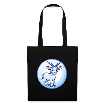 Addax Blau Kawaii Cartoon Figur Clipart Haustier - Stoffbeutel - Schwarz - Vorne