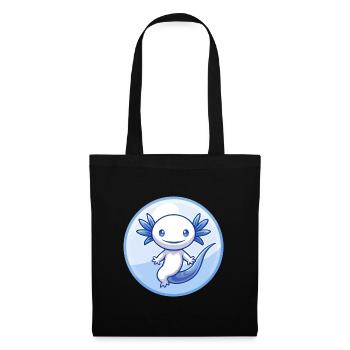 axolotl bleu kawaii dessin animé personnage clipart animal de compagnie - Sac en tissu - noir - Devant