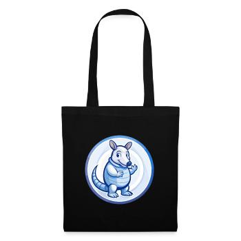 Gürteltier Blau Kawaii Cartoon Figur Clipart - Stoffbeutel - Schwarz - Vorne